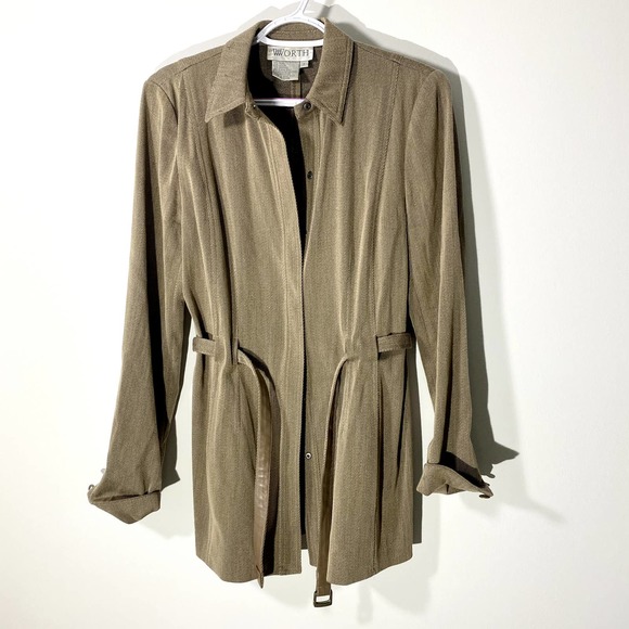 Light Jacket with belt by Worth Size 4 Light Brown - Picture 1 of 7